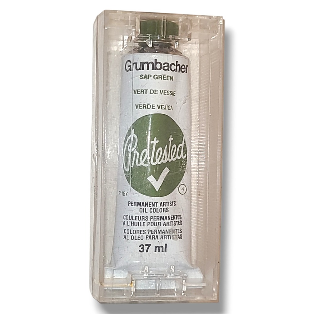 Vintage Grumbacher Pre Tested Oil Color Sap Green 37ml NOS Paint Tube USA